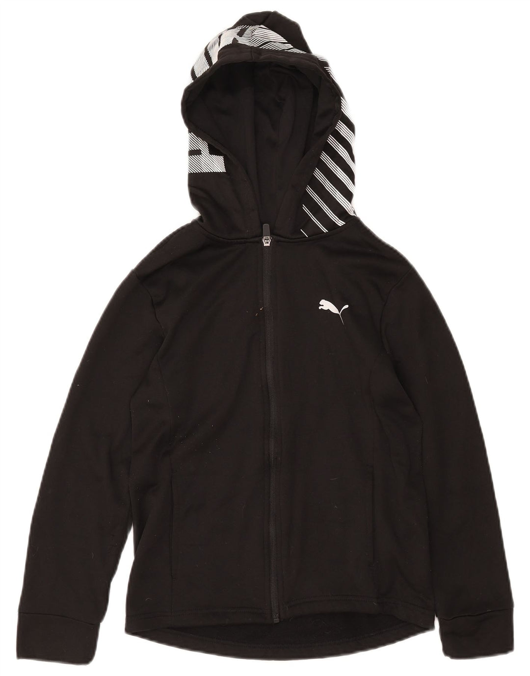 PUMA Sweat à capuche graphique zippé pour garçon 10-11 ans Noir moyen Polyester
