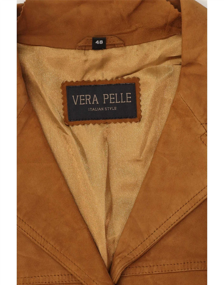 veste en daim femme vintage IT 48 XL Cuir Beige