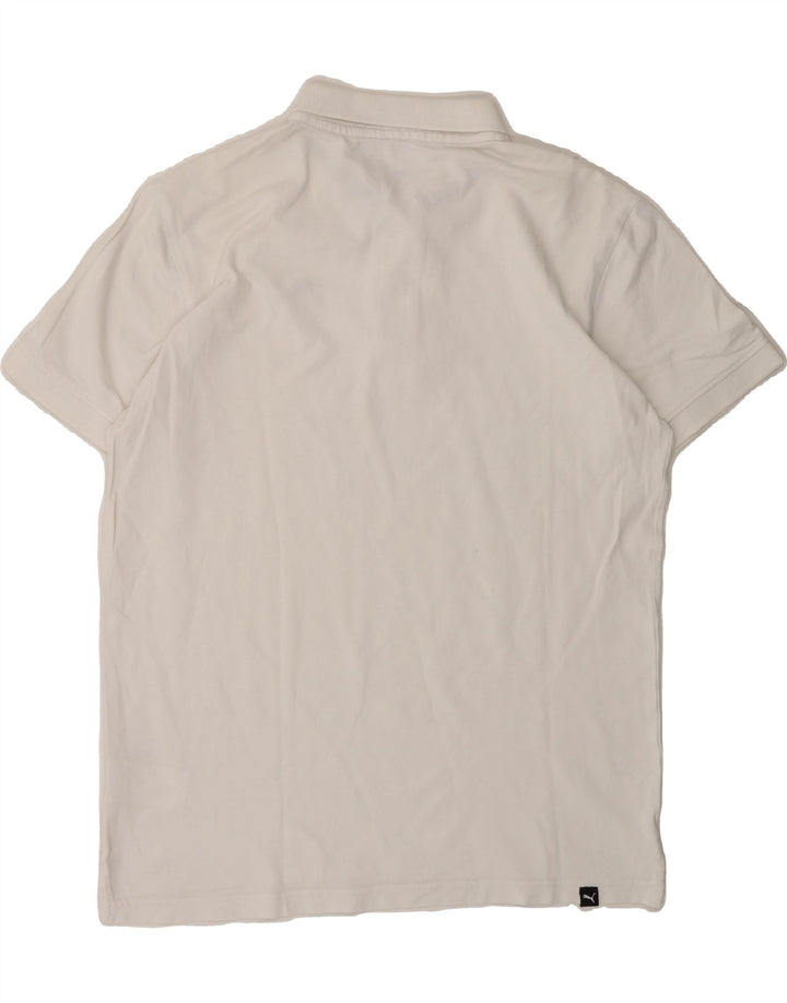 PUMA Mens Polo Shirt Medium White Cotton Vintage Puma and Second-Hand Puma from Messina Hembry 