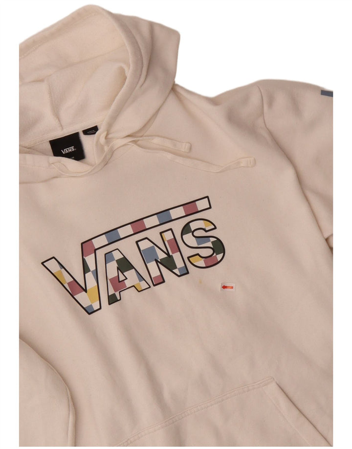 Vans Pull à capuche graphique en coton blanc moyen pour homme