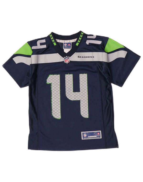NFL Boys Graphic T-Shirt Top 8-9 ans Petit Bleu Marine Colorblock