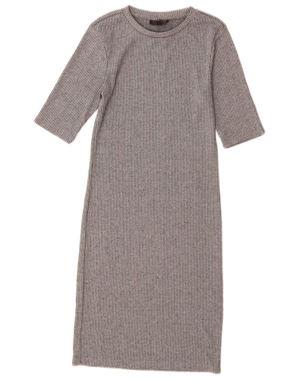 Topshop Robe pull à manches courtes pour femme UK 10 Petit gris moucheté