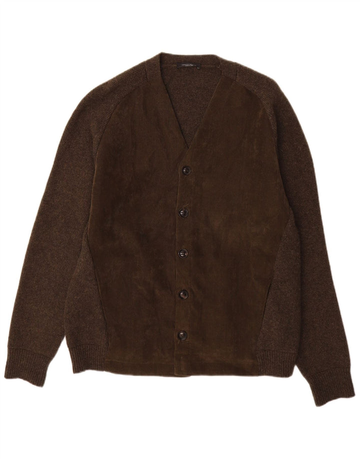 Roberto Collina Pull Cardigan Homme IT 50 Laine Marron Moyen