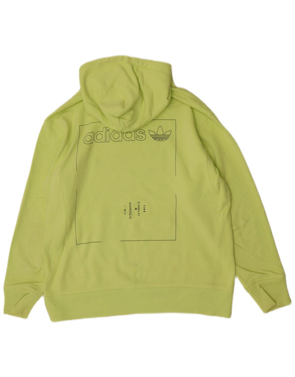 Adidas Pull à capuche surdimensionné graphique pour femme UK 10 Petit coton vert