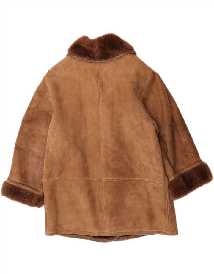veste en peau de mouton surdimensionnée femme vintage EU 40 peau de mouton brun moyen