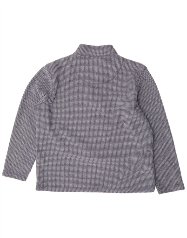 Weird Fish Pull polaire à col zippé pour homme 2XL Bleu à carreaux Polyester