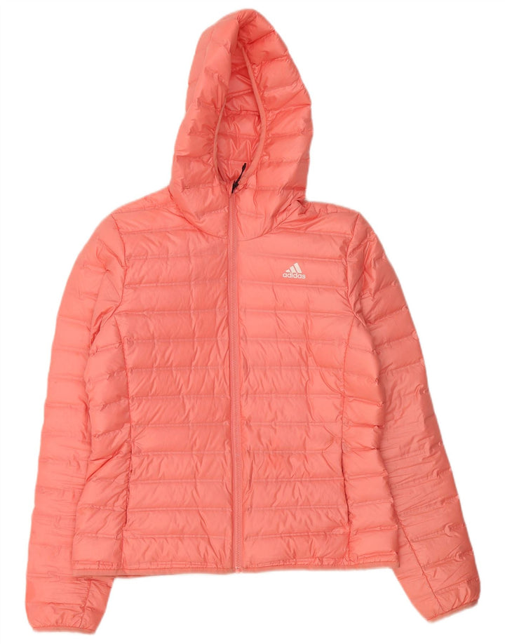 Adidas Veste rembourrée à capuche pour femme UK 12/14 Rose moyen Polyester