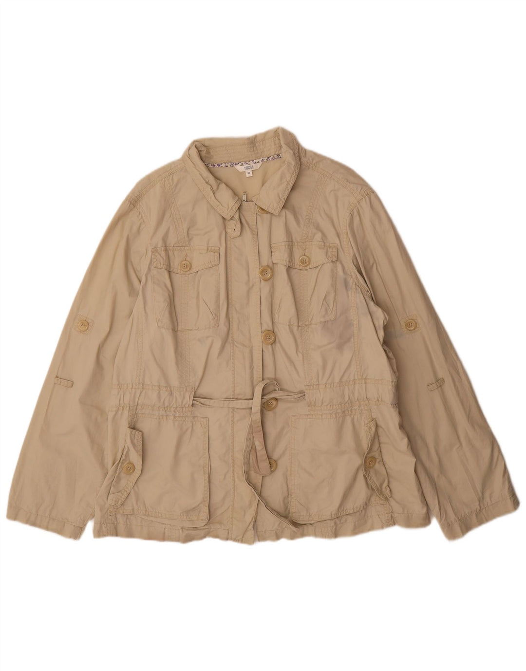 Marks & Spencer Veste utilitaire pour femme UK 22 3XL Coton beige