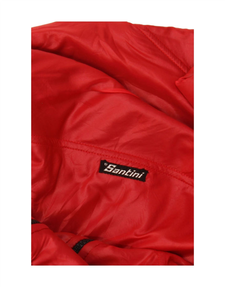Santini Veste Bomber Homme UK 38 Laine Colorblock Rouge Moyen