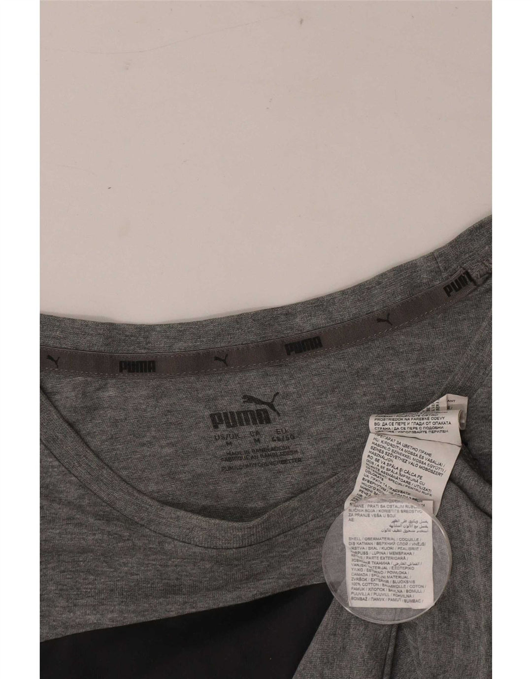 Puma T-Shirt Graphique Homme Gris Moyen Moucheté Coton