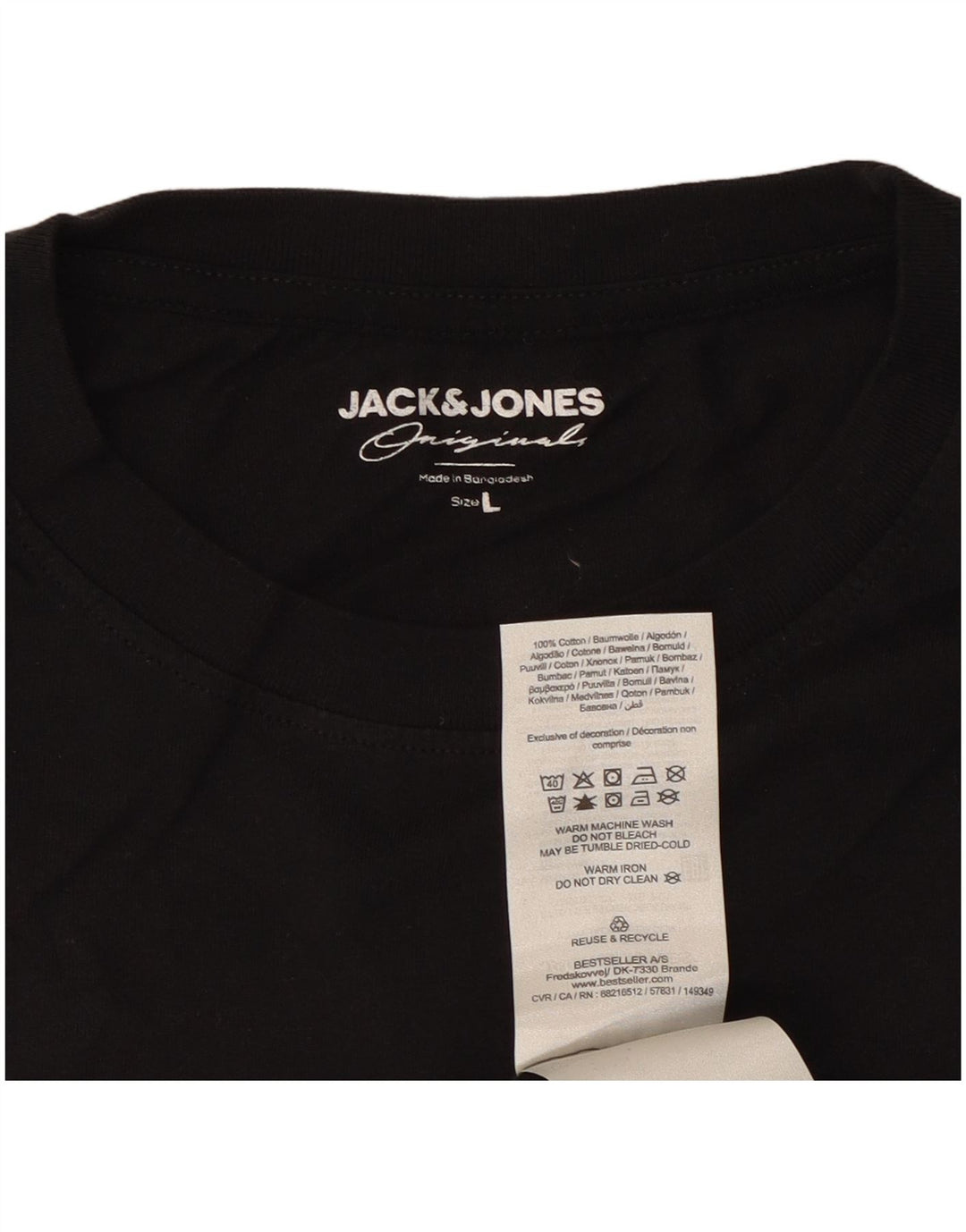 Jack & Jones T-Shirt Homme Haut Large Noir Coton