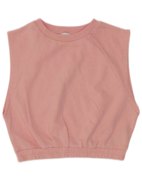 Topshop Haut court sans manches pour femme UK 10 Petit coton rose