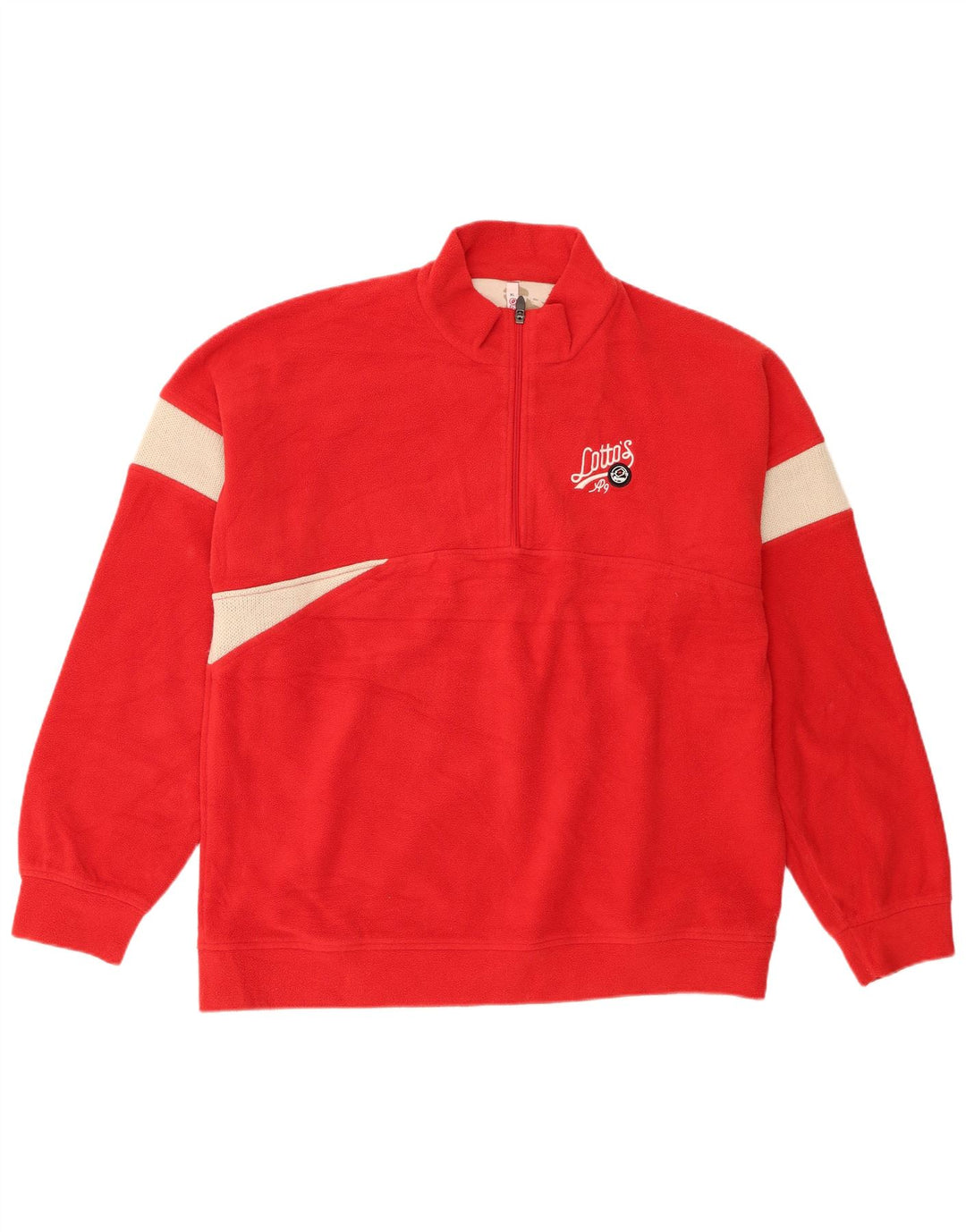 Lotto Pull polaire à col zippé pour homme XL Rouge Colorblock Polyester