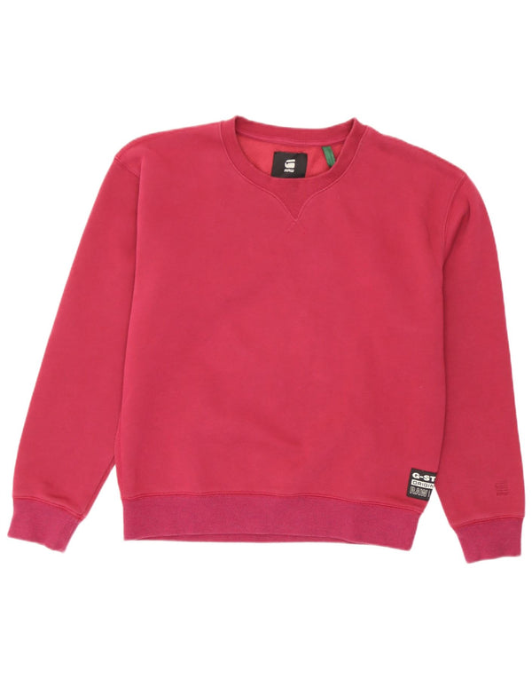 G-Star Sweat-shirt pour femme UK 14 en coton bordeaux moyen