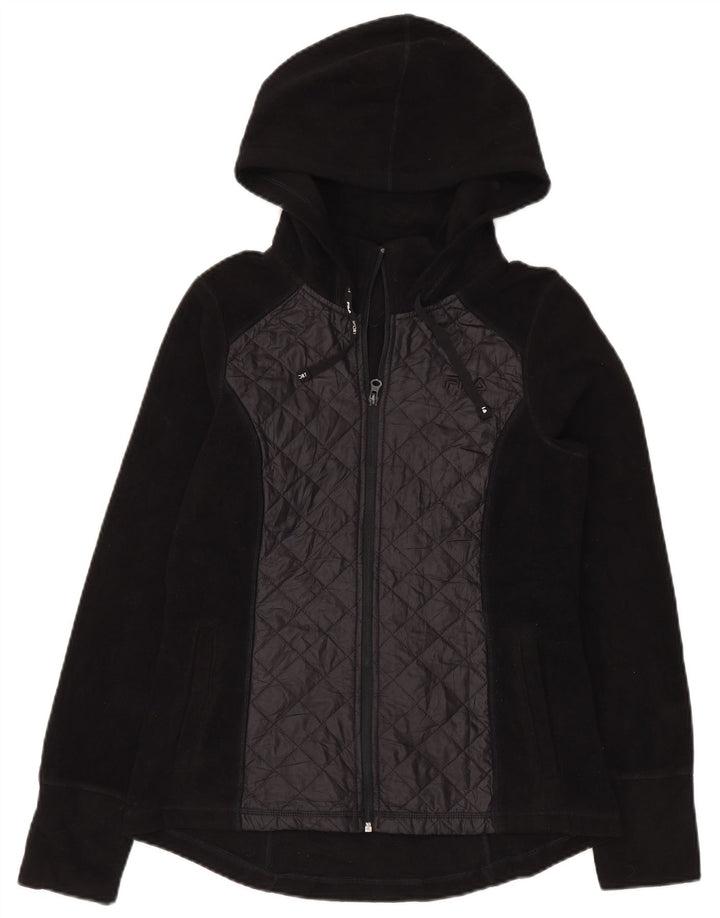 Fila Veste polaire à capuche pour femme UK 14 Medium Noir Polyester