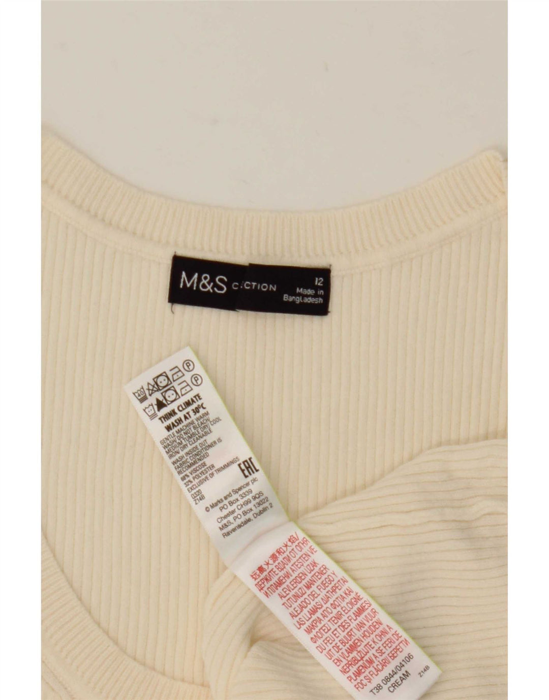Marks & Spencer Débardeur Femme UK 12 Viscose Beige Moyen