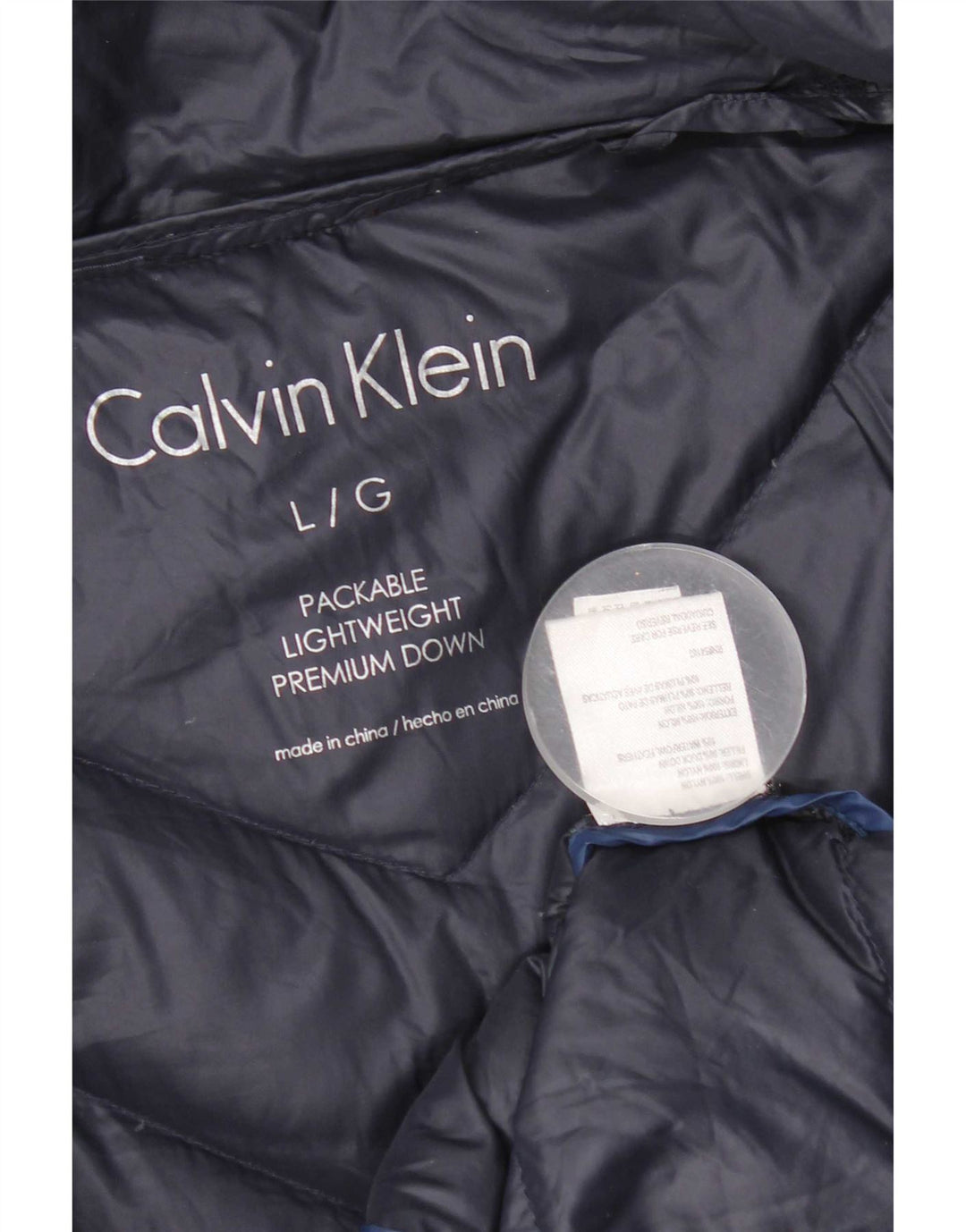 Calvin Klein Manteau rembourré pour femme UK 16 Large Bleu marine Nylon