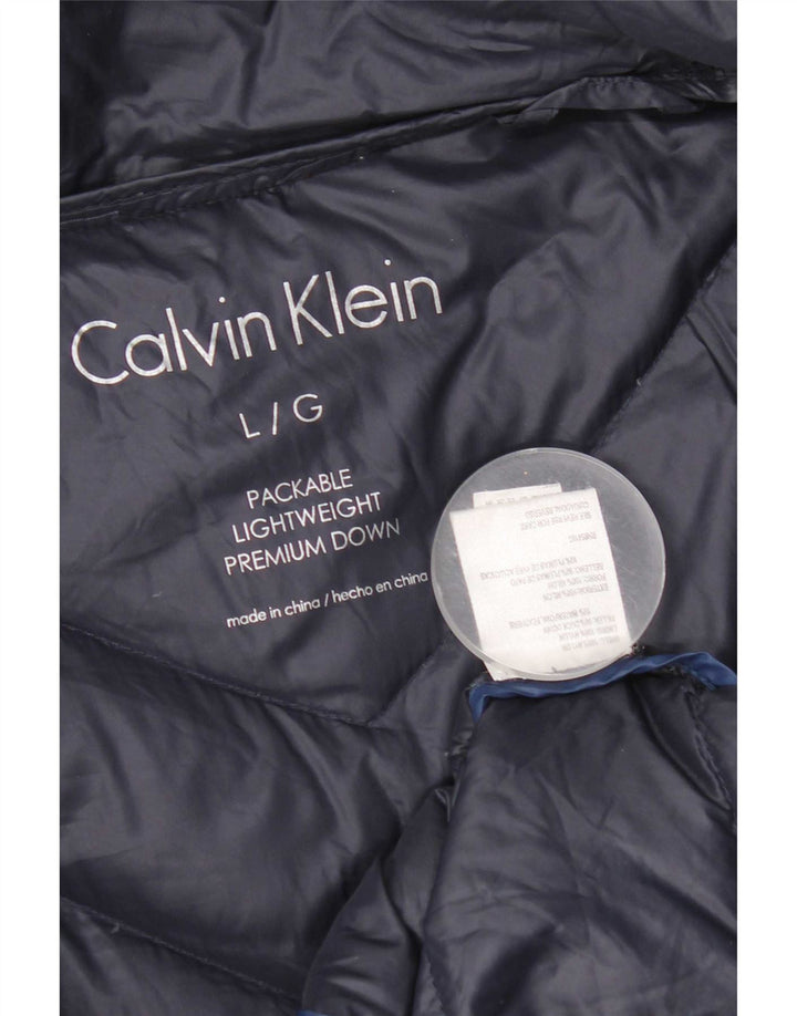 Calvin Klein Manteau rembourré pour femme UK 16 Large Bleu marine Nylon