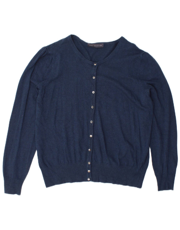 Marks & Spencer Pull cardigan pour femme UK 14 Large Bleu marine