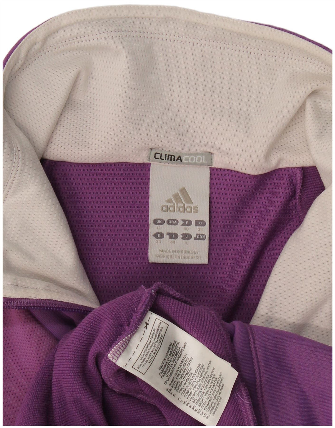 Adidas Femmes Climacool Survêtement Top Veste UK 12 Moyen Violet