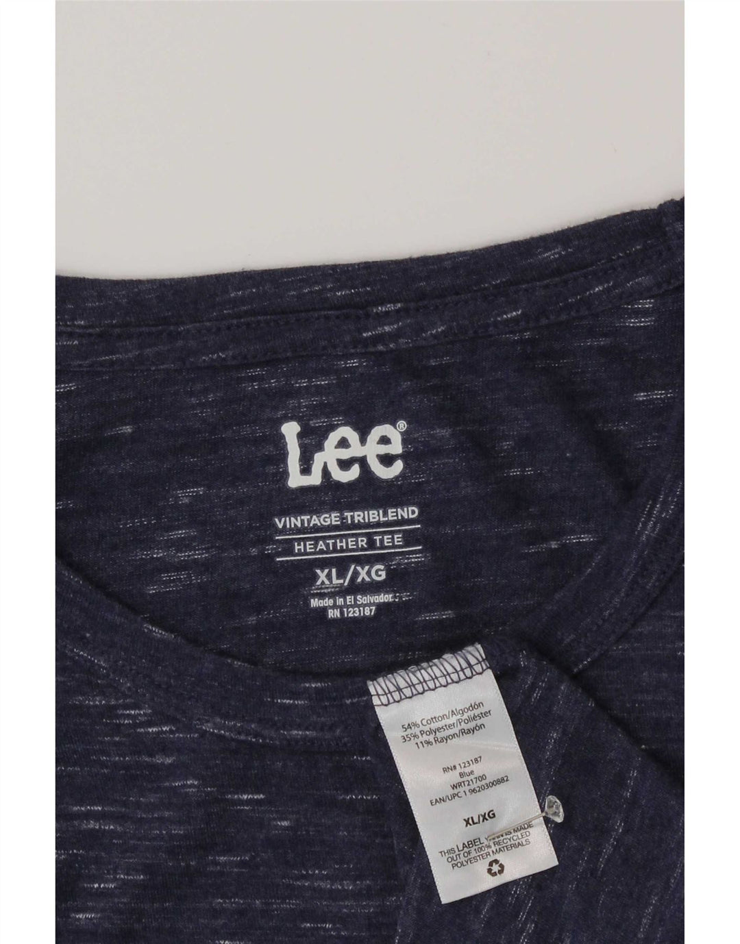 Lee T-Shirt Homme Top XL Bleu Marine Moucheté Coton