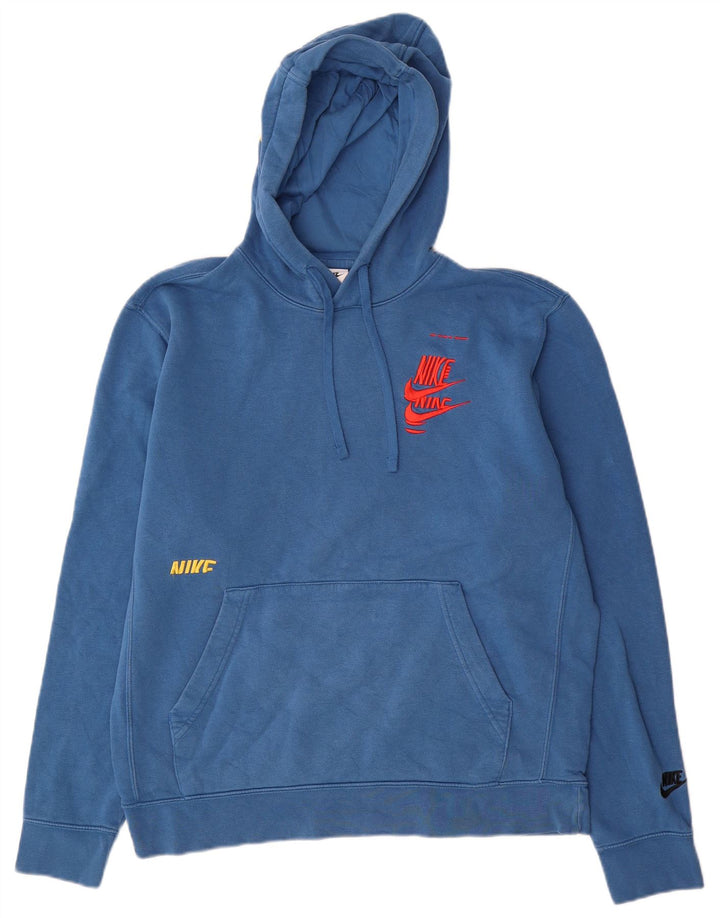Nike Pull à capuche graphique en coton bleu moyen pour homme