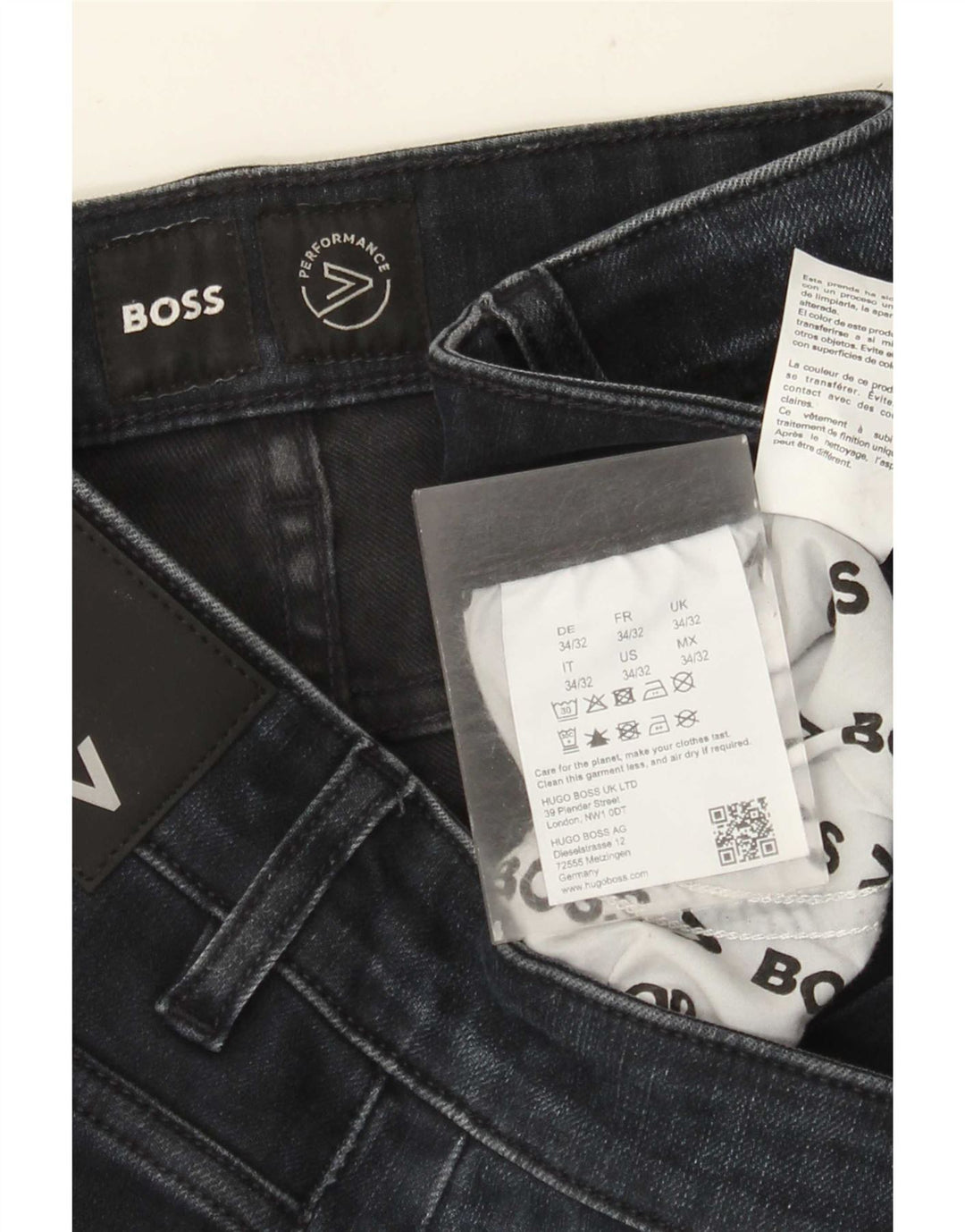HUGO BOSS Femme Jean Slim W34 L32 Bleu Marine Coton