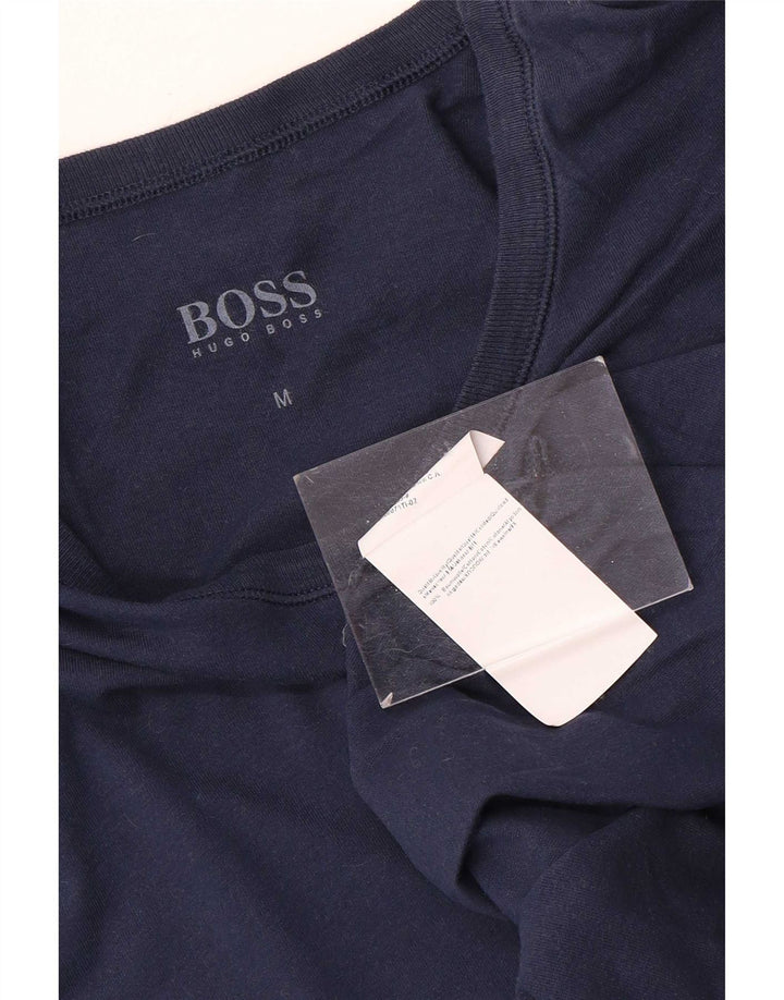 Hugo Boss Homme T-Shirt Top Bleu Marine Moyen Coton