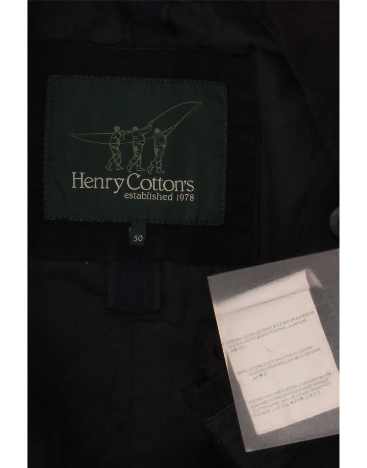 Henry Cottons Caban Homme IT 50 Large Bleu Marine Coton