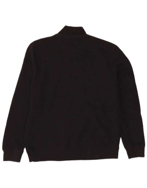 Barbour Mens Zip Neck Sweatshirt Jumper XL Noir Coton