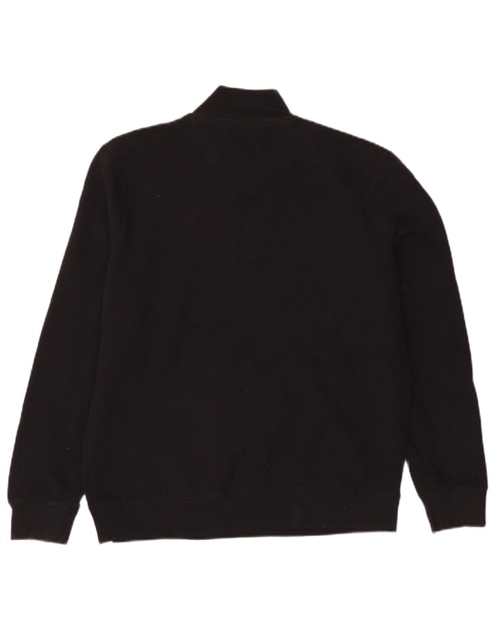 Barbour Mens Zip Neck Sweatshirt Jumper XL Noir Coton