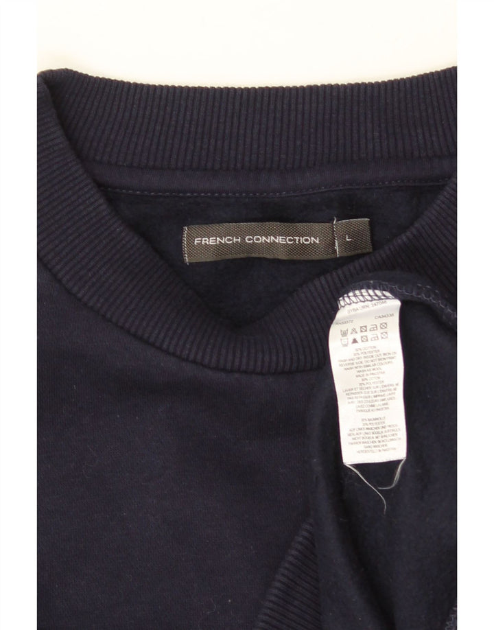 FRENCH CONNECTION Sweat-shirt graphique pour femme UK 16 Large Bleu marine