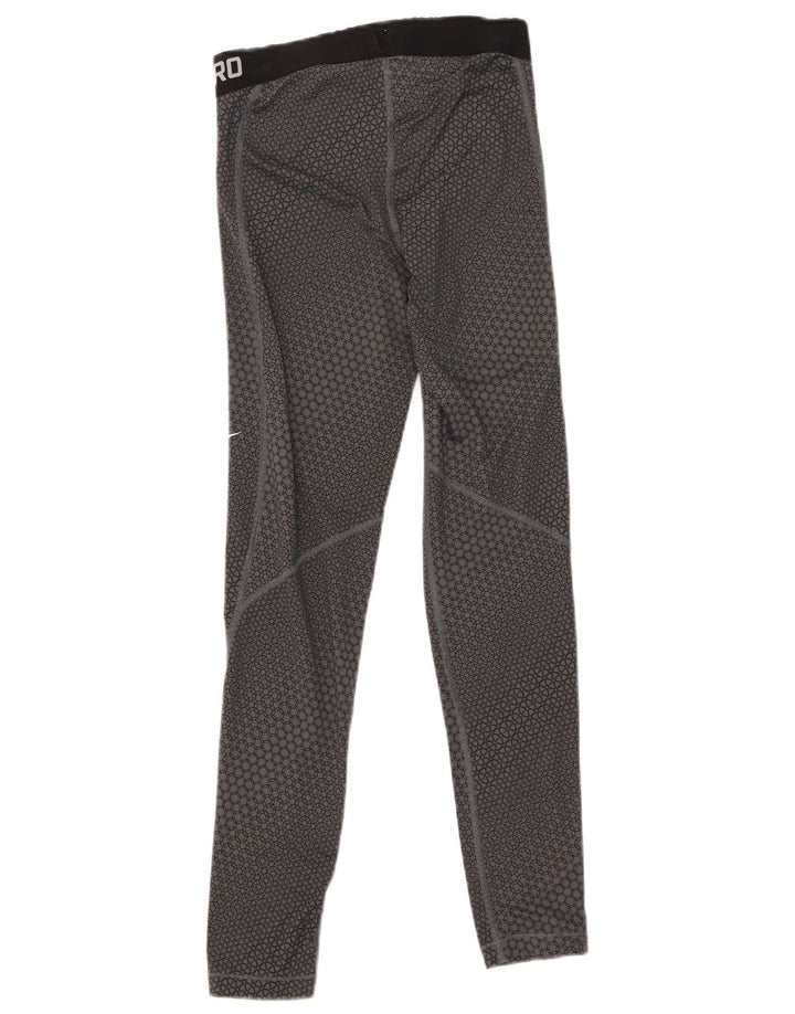 Nike Femme Dri Fit Graphic Leggings UK 8 Petit Gris Géométrique Polyester