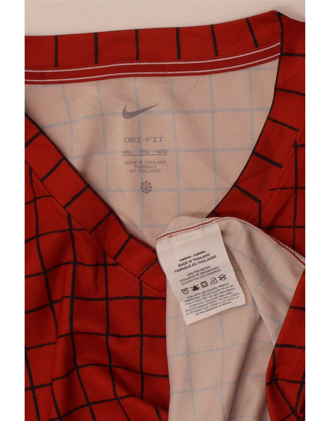 Nike T-shirt Dri Fit pour homme en polyester à carreaux orange 2XL