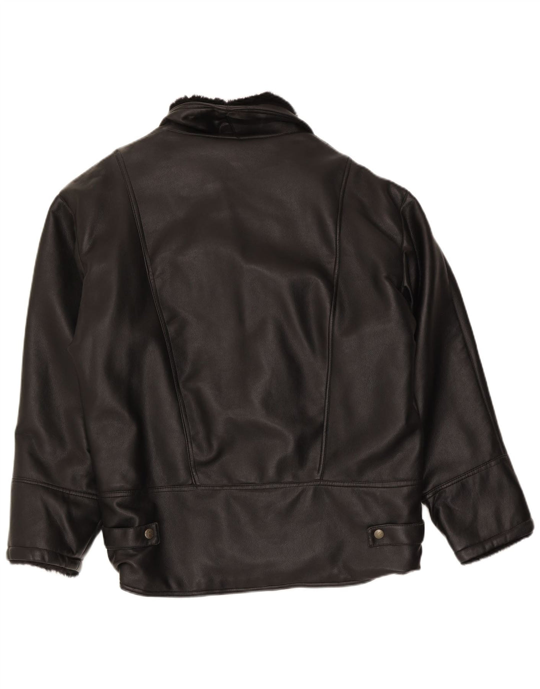 Alta Moda Veste en peau de mouton à double boutonnage pour hommes UK 42 XL Peau de mouton noire