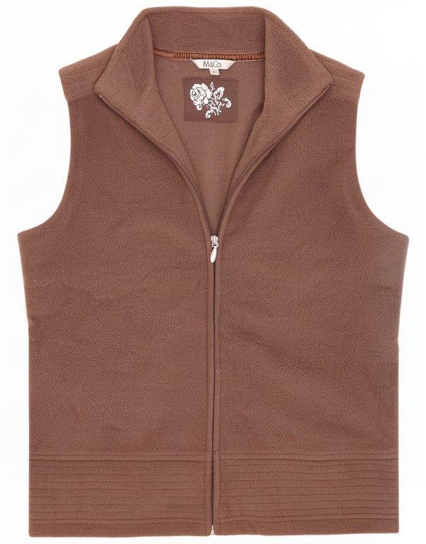 M&Co Gilet Polaire Femme UK 16 Large Marron Polyester