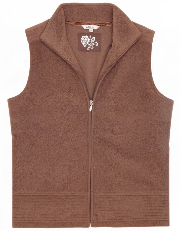 M&Co Gilet Polaire Femme UK 16 Large Marron Polyester