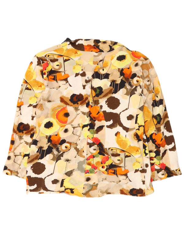 vintage Womens Abstract Pattern Shirt Blouse UK 16 Grand Multicolore