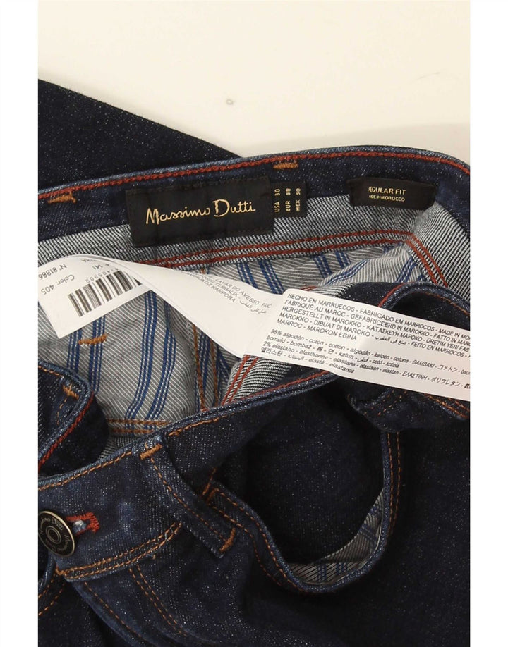 Massimo Dutti Jean droit coupe régulière pour homme EU 38 Small W30 L30 Bleu marine