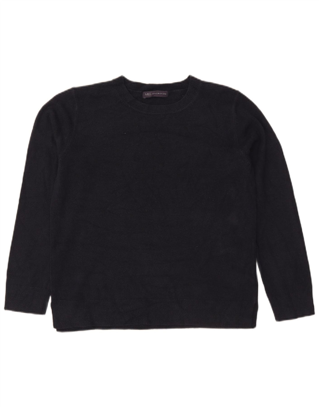 Marks & Spencer Pull à col rond pour femme UK 14 Bleu marine moyen