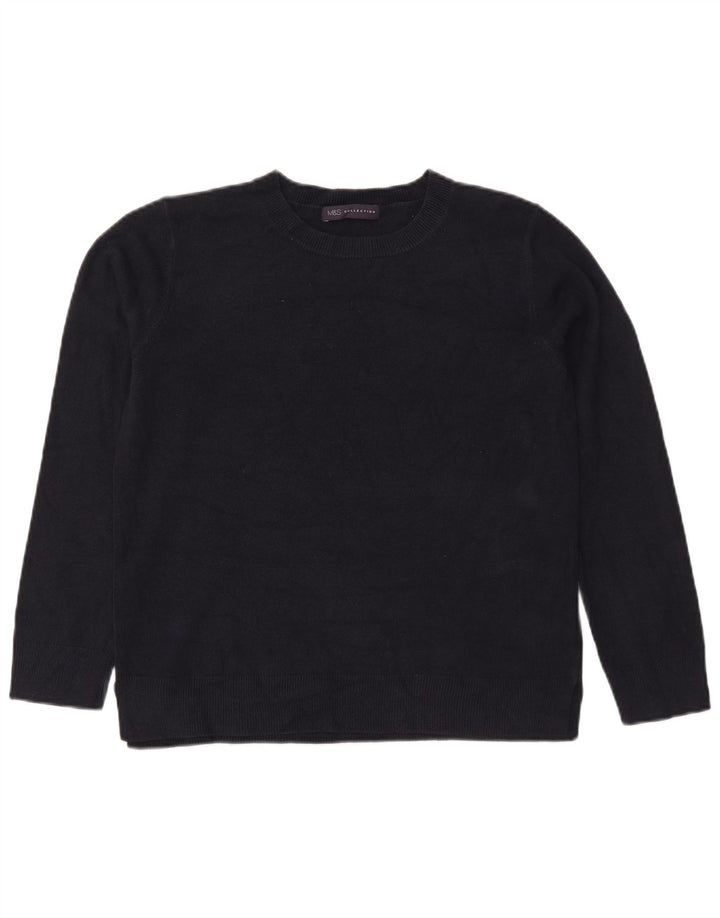 Marks & Spencer Pull à col rond pour femme UK 14 Bleu marine moyen