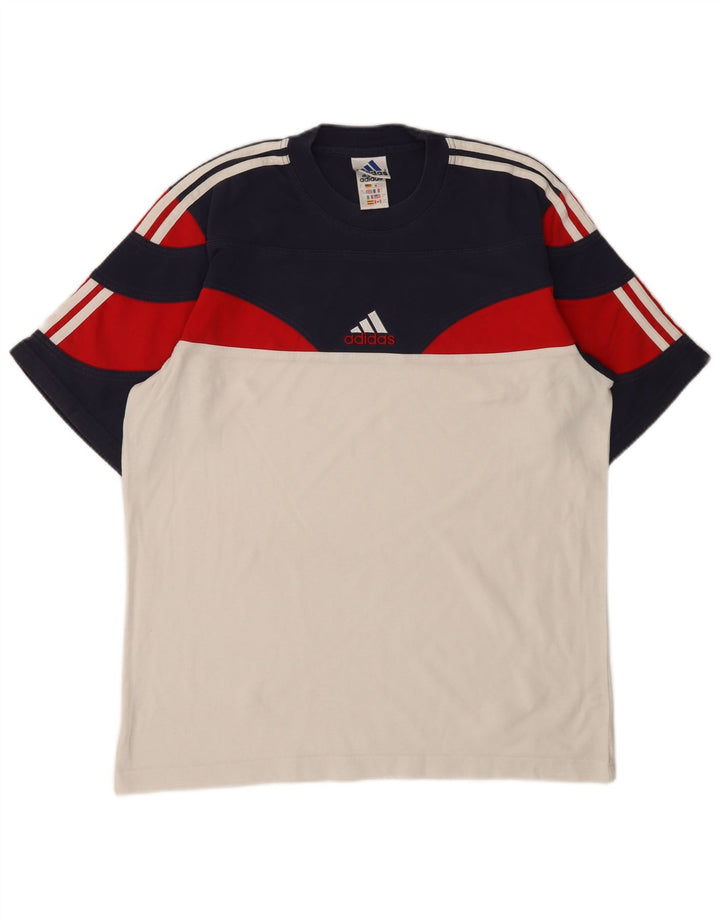 Adidas T-Shirt Homme Top UK 40/42 Moyen Multicolore Colourblock Coton
