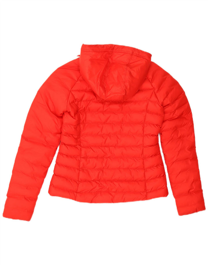 Adidas Veste rembourrée à capuche pour femme UK 8 Small Rouge Polyamide