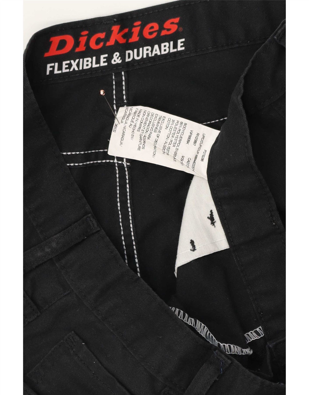 Dickies Pantalon décontracté droit pour homme W36 L32 Noir Polyester