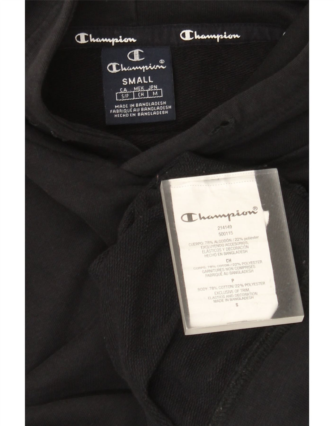 Champion Pull à capuche pour homme Petit coton noir