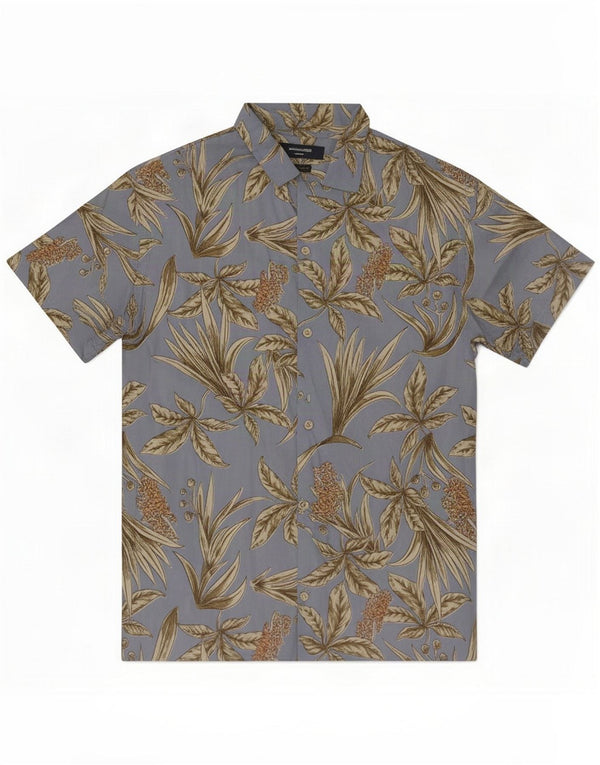 Jack & Jones Chemise hawaïenne à manches courtes pour homme en coton floral bleu moyen