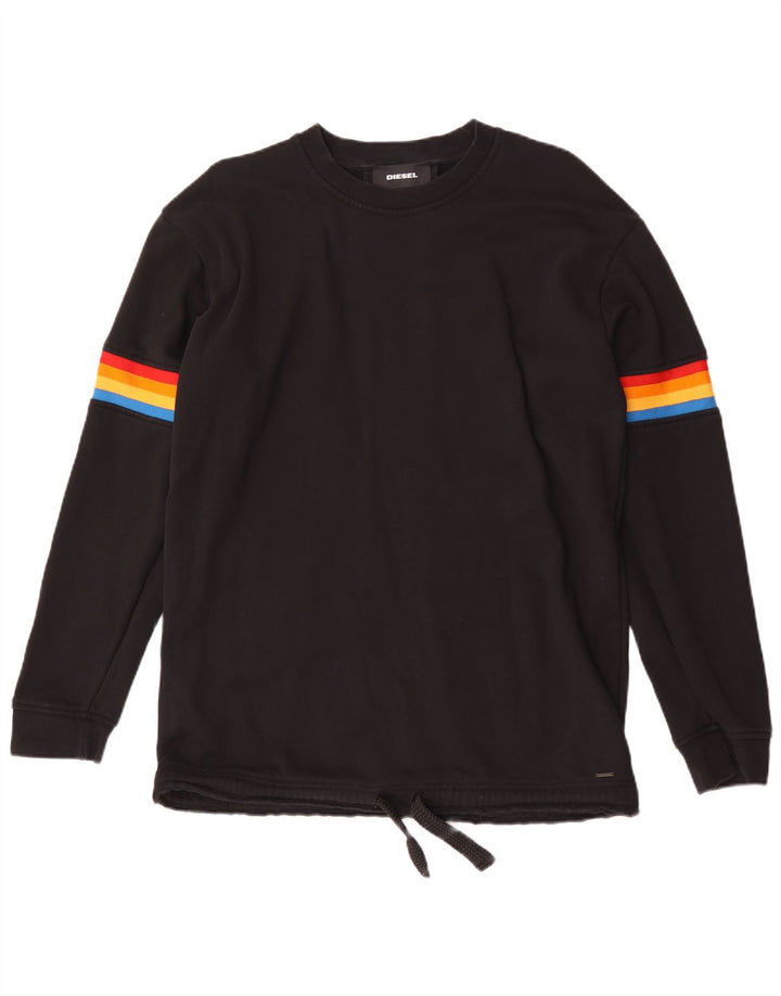 Diesel Sweat-shirt pour homme en coton rayé noir Large