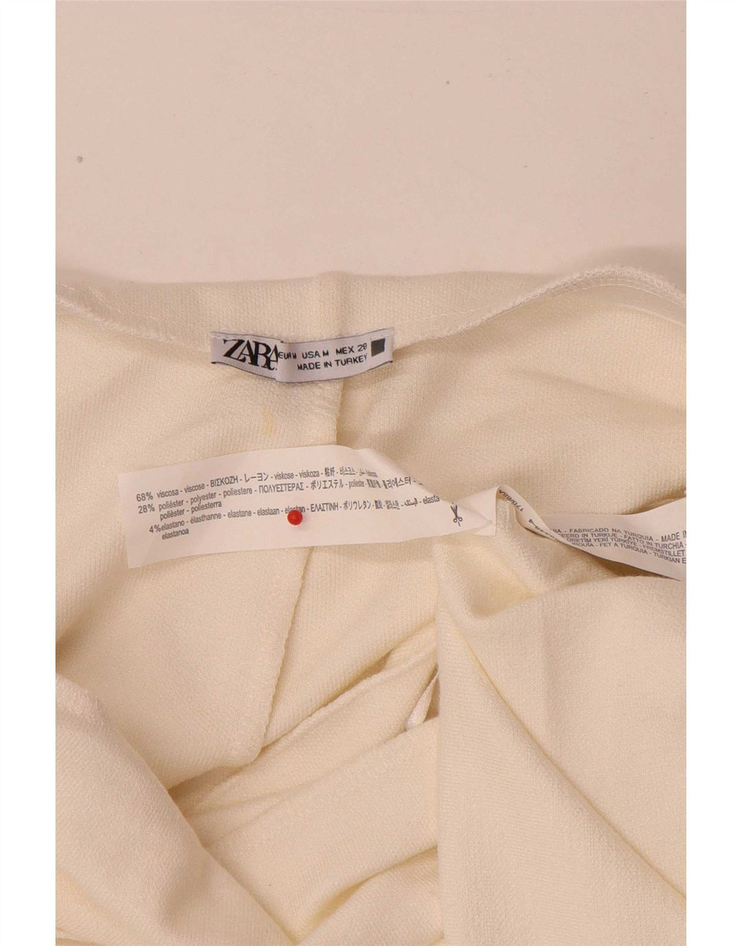 Zara Robe bustier pour femme UK 44 Viscose blanche moyenne