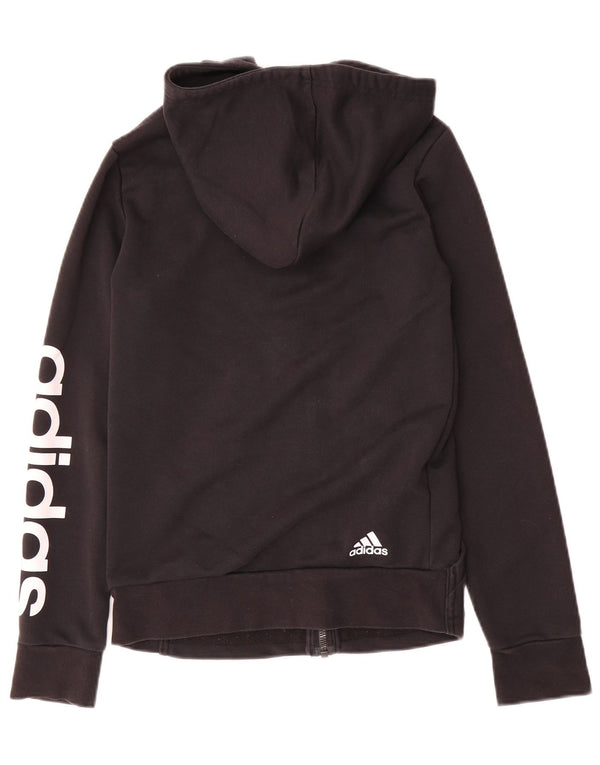 Adidas Pull à capuche zippé graphique pour femme UK 4/6 XS Noir Coton