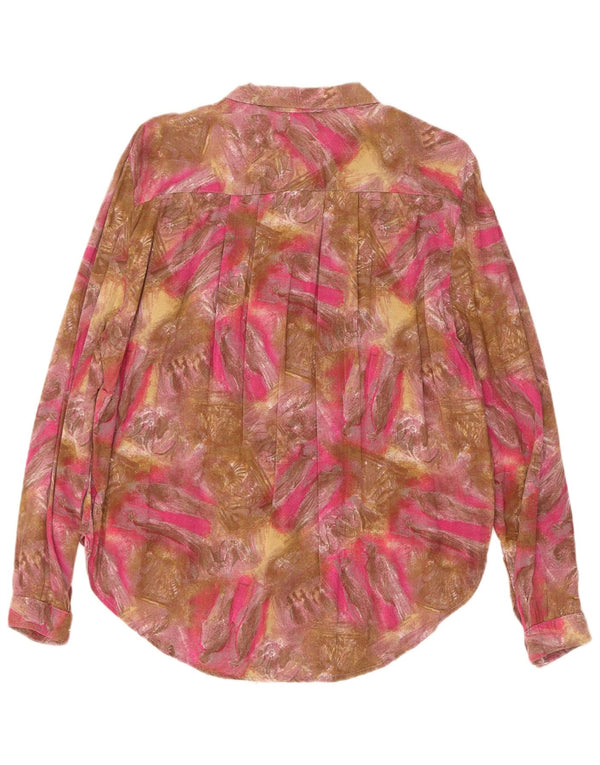 vintage Femmes Motif Abstrait Chemise Blouse UK 18 XL Multicolore